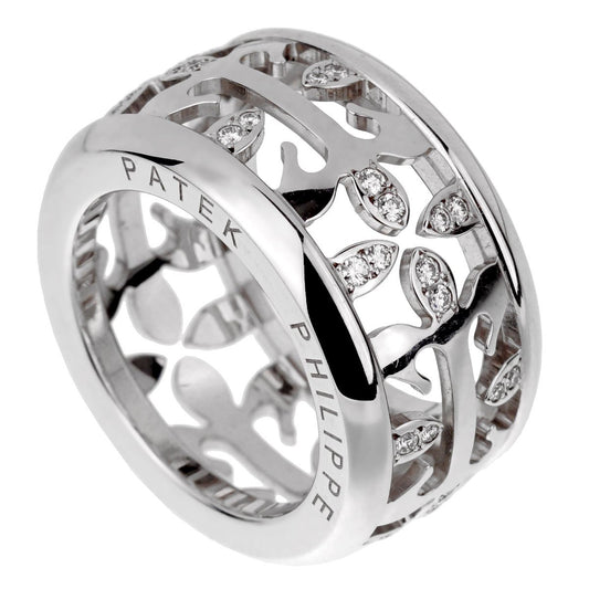 Patek Philippe Calatrava Wide Diamond White Gold Ring