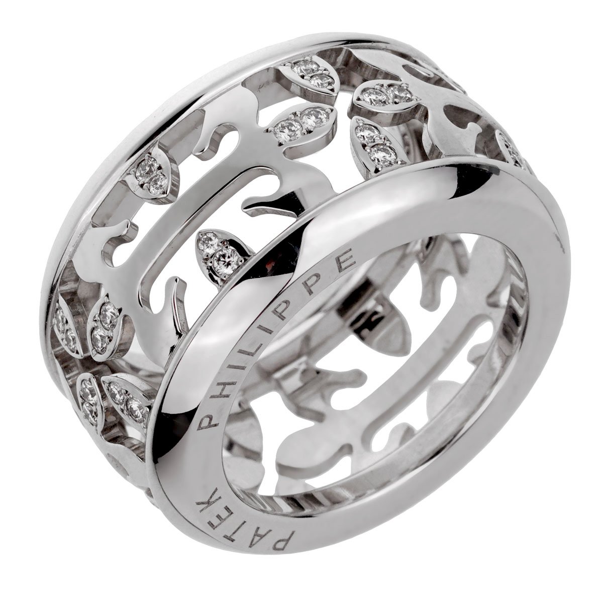 Patek Philippe Calatrava Wide Diamond White Gold Ring