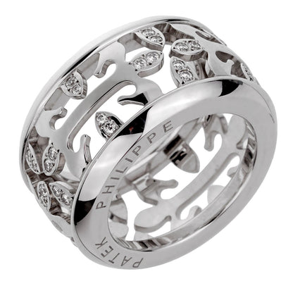 Patek Philippe Calatrava Wide Diamond White Gold Ring