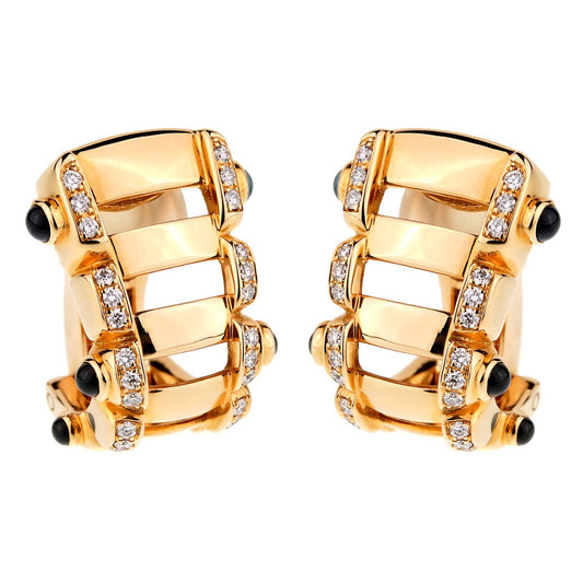 Patek Philippe Diamond Sapphire 18k Rose Gold Earrings