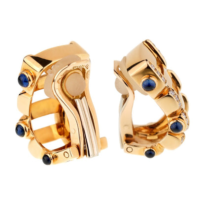 Patek Philippe Diamond Sapphire 18k Rose Gold Earrings