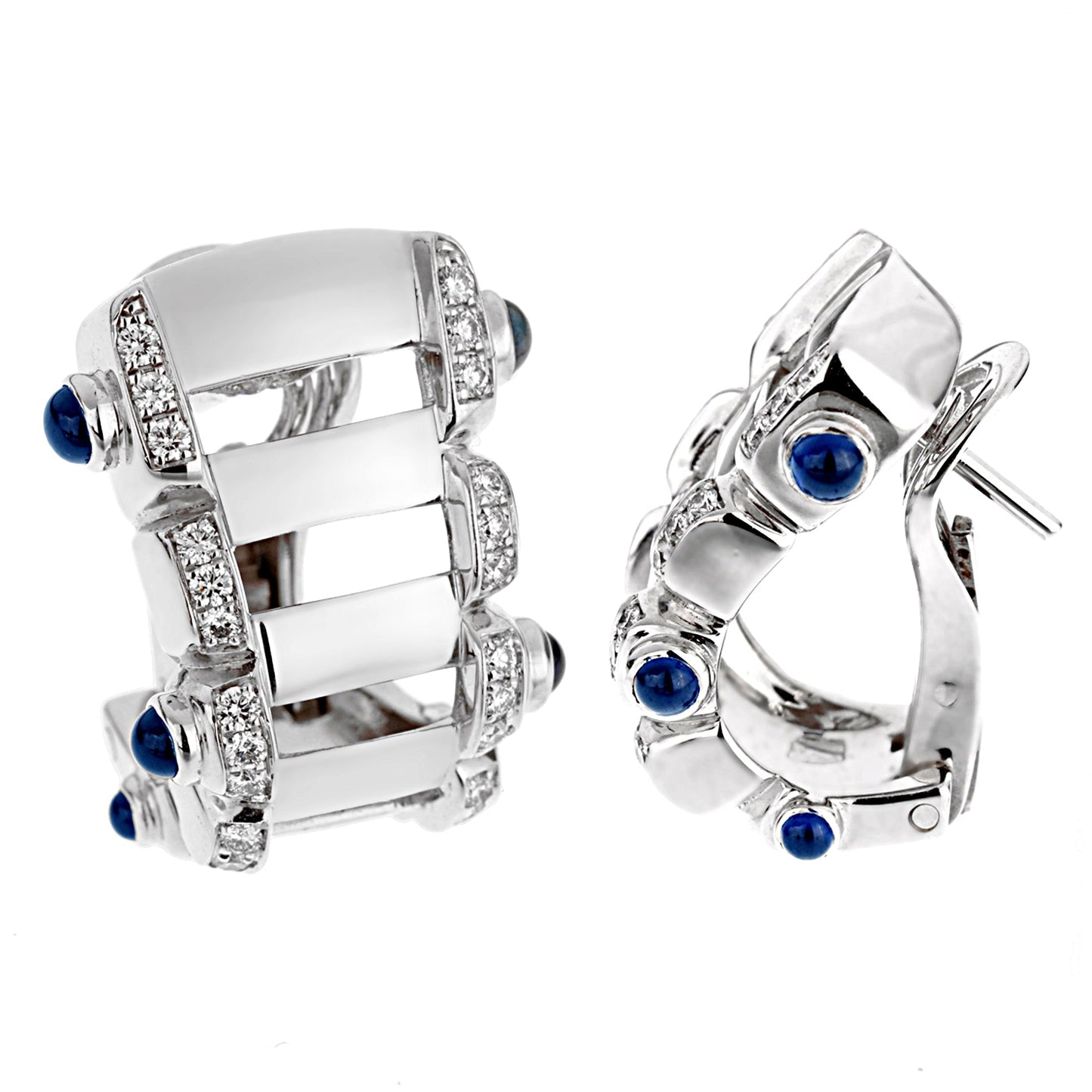 Patek Philippe Twenty-4 White Gold Diamond Sapphire Earrings