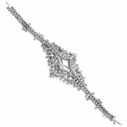 Petite Ladies Flexible Diamond Tennis 18k White Gold Bracelet