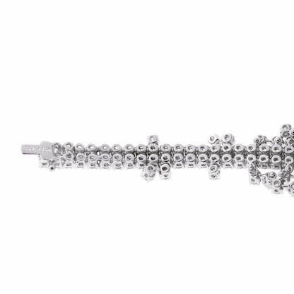 Petite Ladies Flexible Diamond Tennis 18k White Gold Bracelet