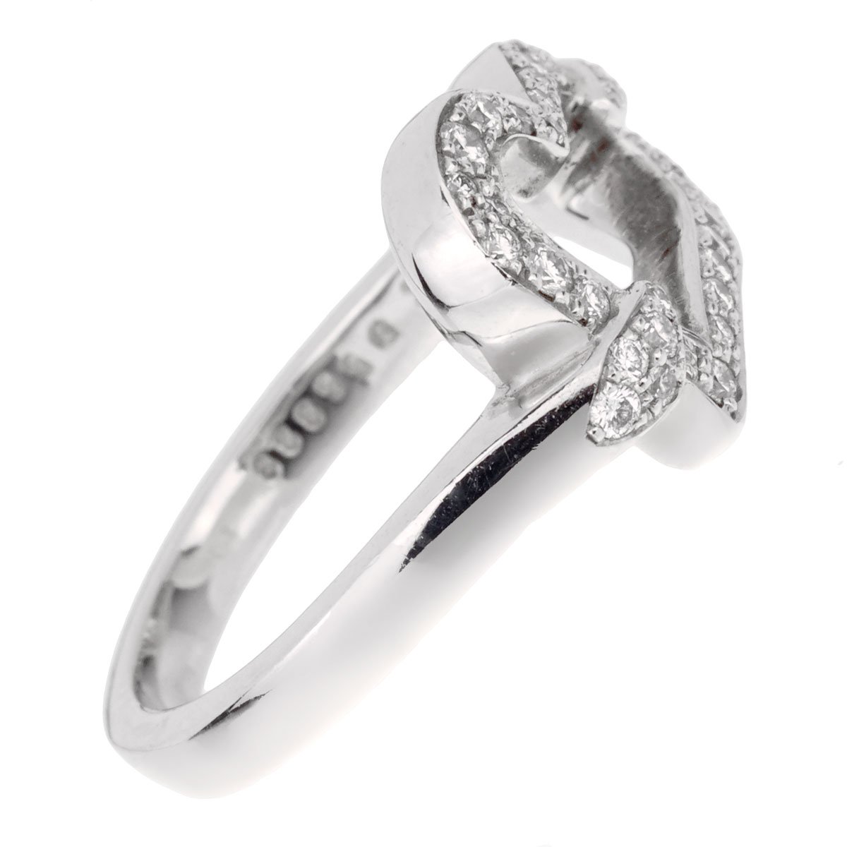 Piaget Heart Diamond 18k White Gold Cocktail Band Ring Sz 6 1/2