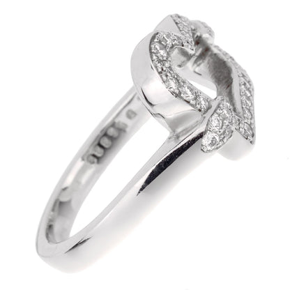 Piaget Heart Diamond 18k White Gold Cocktail Band Ring Sz 6 1/2