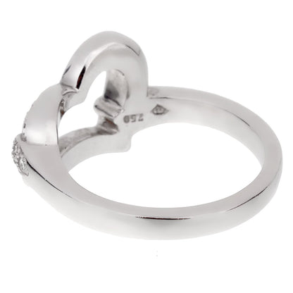 Piaget Heart Diamond 18k White Gold Cocktail Band Ring Sz 6 1/2