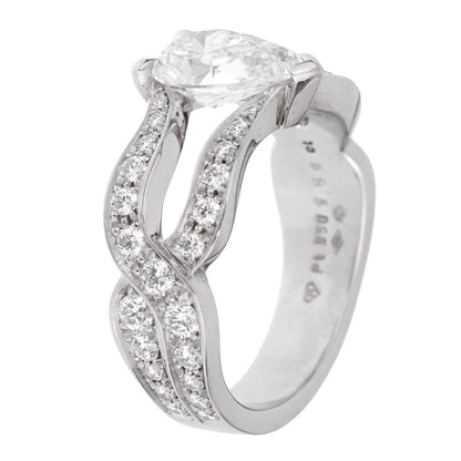 Piaget Jardin Secret Pear Diamond Engagement Ring Sz 6 1/2