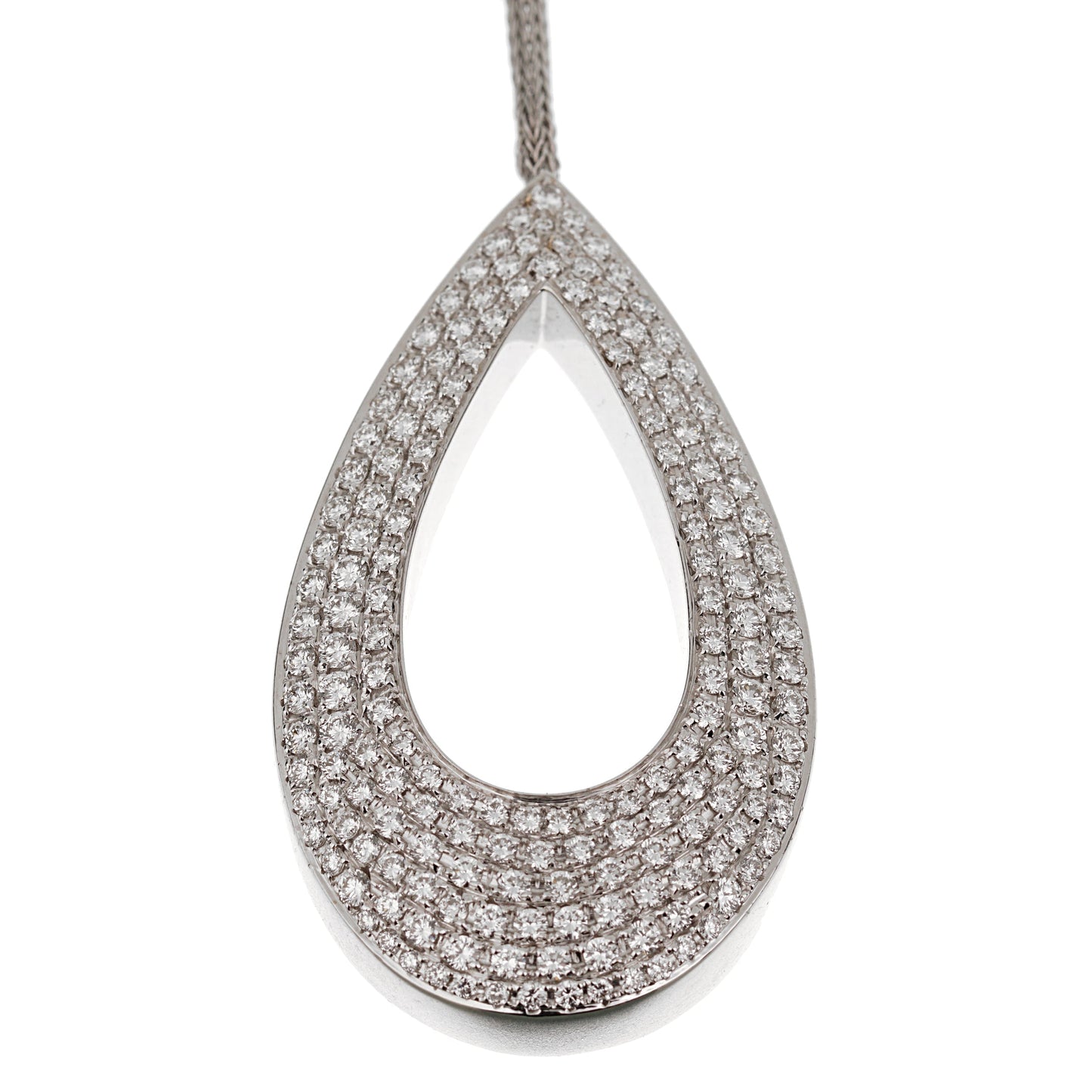 Piaget Pear Shaped Lariat Diamond 18k White Gold Necklace