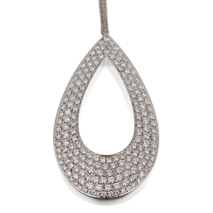 Piaget Pear Shaped Lariat Diamond 18k White Gold Necklace