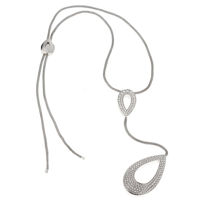 Piaget Pear Shaped Lariat Diamond 18k White Gold Necklace