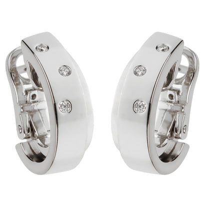 Piaget Possesion Diamond 18k White Gold Hoop Earrings