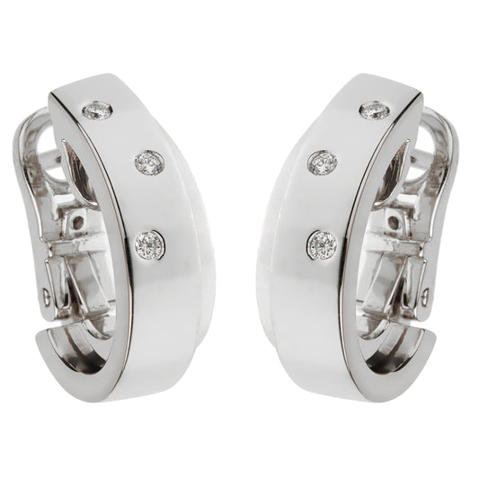 Piaget Possesion Diamond 18k White Gold Hoop Earrings
