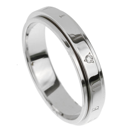 Piaget Possession Logo Diamond 18k White Gold Spinning Ring Sz 9