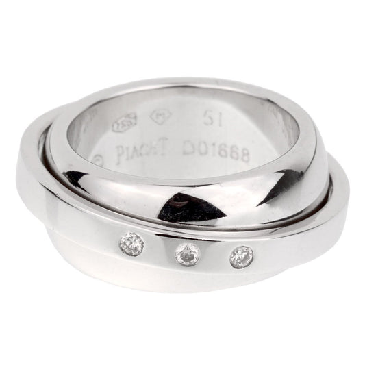 Piaget Possession 18k White Gold Diamond Band Ring Size 5 1/2