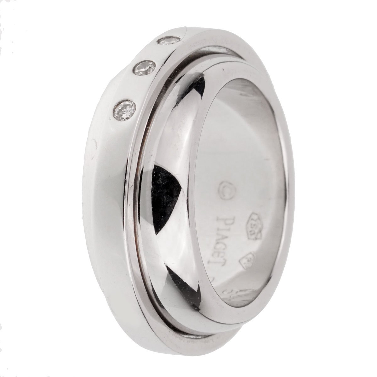 Piaget Possession 18k White Gold Diamond Band Ring Size 5 1/2