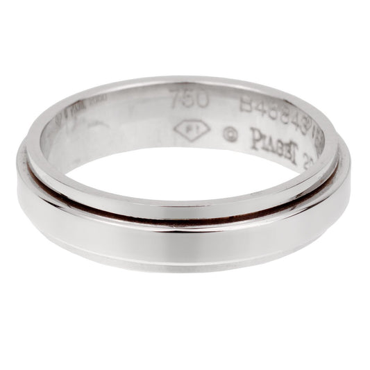Piaget Possession Turning 18k White Gold Spinning Band Ring Sz 7