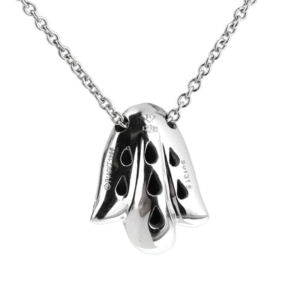 Piaget Vintage Diamond Tulip 18k White Gold Pendant Necklace