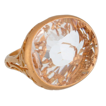 Pomellato  10 Carat Quartz Cocktail Rose Gold Ring Sz 5.75