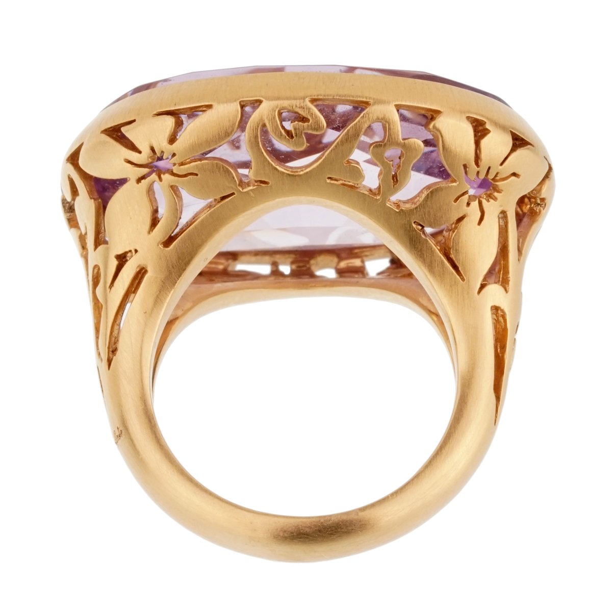Pomellato 10ct Amethyst Cocktail Rose Gold Ring Sz 5 1/4