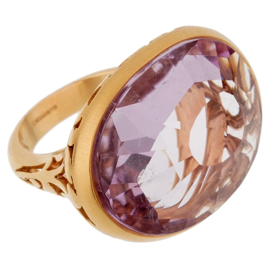 Pomellato 10ct Amethyst Cocktail 18k Rose Gold Ring Sz 6 1/4