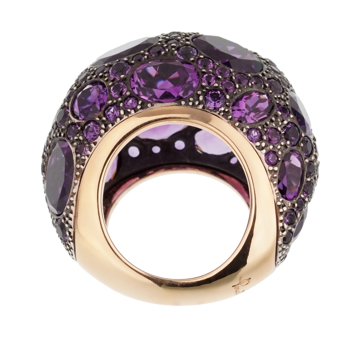 Pomellato 12 Carat Amethyst Cocktail Rose Gold Ring Sz 6