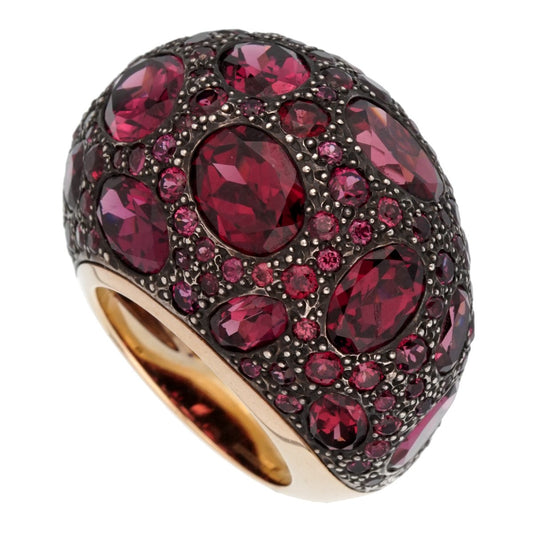 Pomellato 12 Carat Rhodolite Cocktail Rose Gold Ring