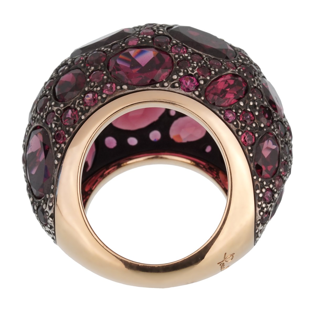 Pomellato 12 Carat Rhodolite Cocktail Rose Gold Ring