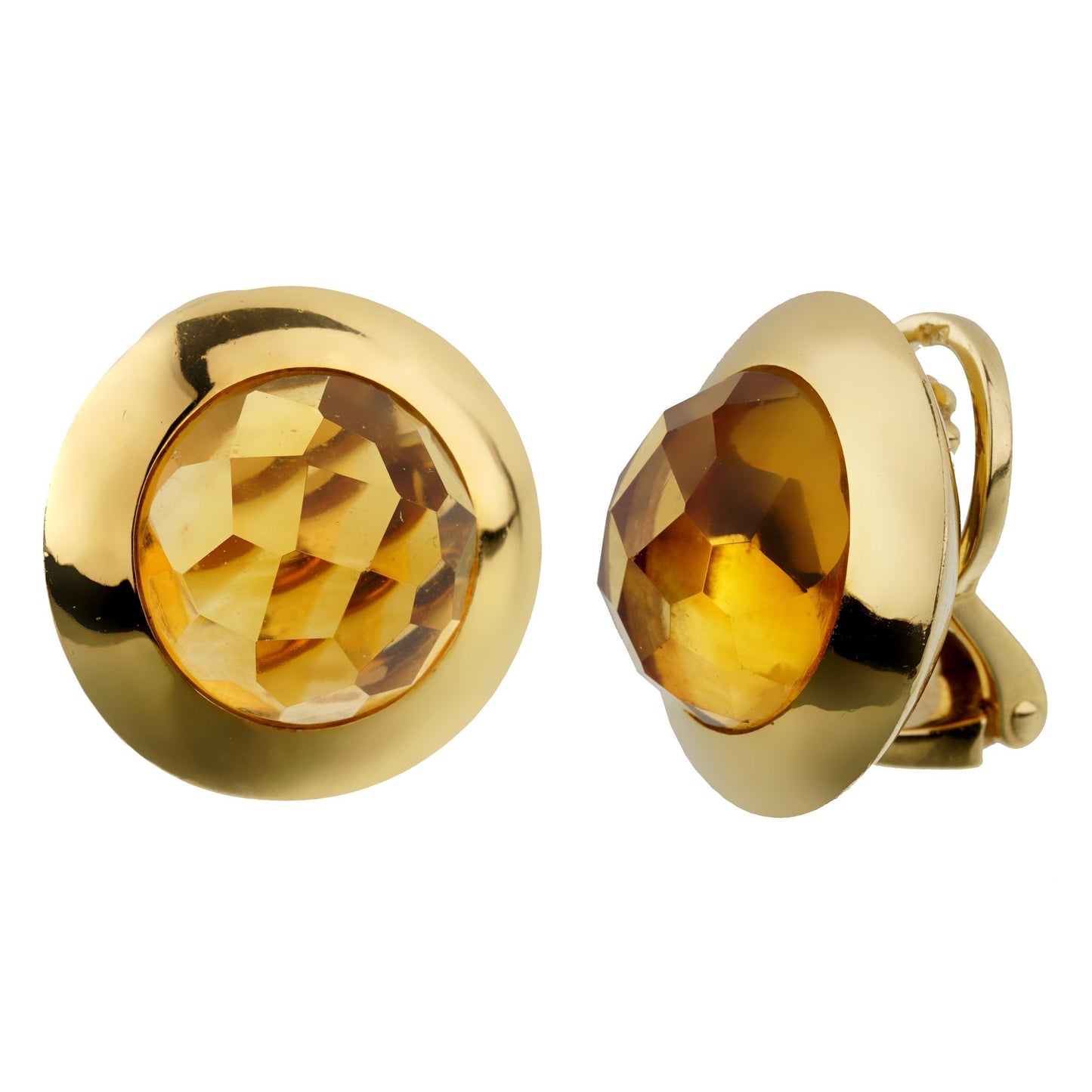 Pomellato 18ct Citrine 18k Yellow Gold Clip On Earrings