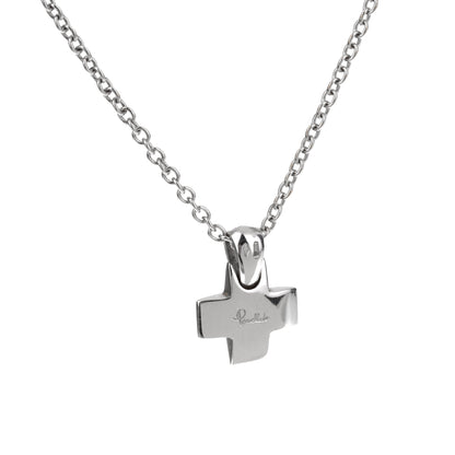 Pomellato 18k White Gold Diamond Cross Pendant Necklace