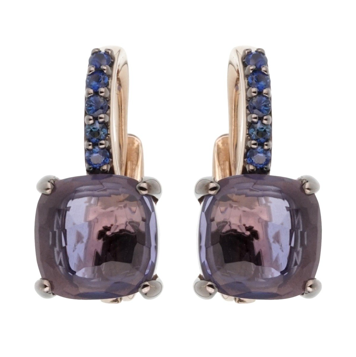 Pomellato 3.84 Carat Iolite Sapphire White Gold Earrings