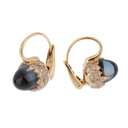 Pomellato 9 Carat Topaz Diamond Rose Gold Earrings
