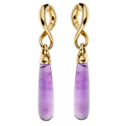 Pomellato Amethyst Yellow Gold Drop Earrings