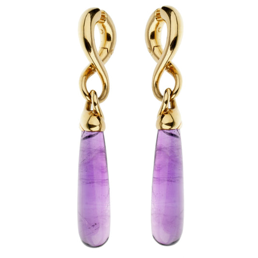 Pomellato Amethyst Yellow Gold Drop Earrings