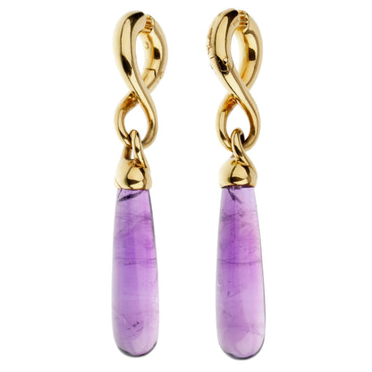 Pomellato Amethyst Yellow Gold Drop Earrings