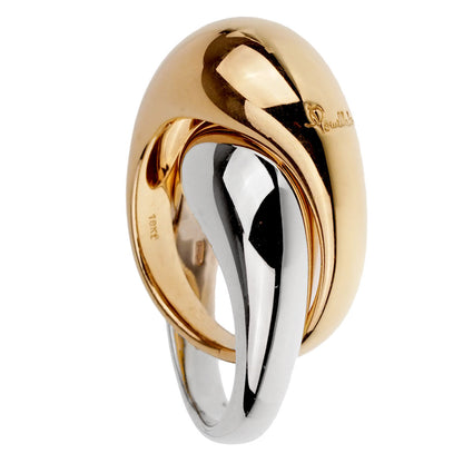 Pomellato Bombe White Yellow Gold Cocktail Ring Sz 5