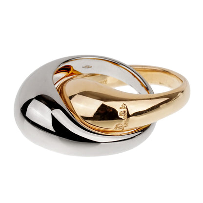 Pomellato Bombe White Yellow Gold Cocktail Ring Sz 5