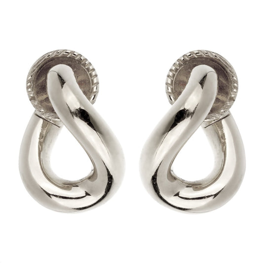 Pomellato Chain Link White Gold Hoop Earrings