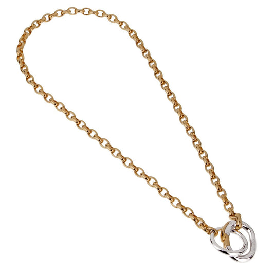 Pomellato Chain Link 18k White & Yellow Gold Necklace