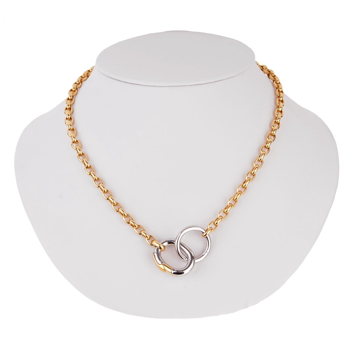 Pomellato Chain Link 18k White & Yellow Gold Necklace