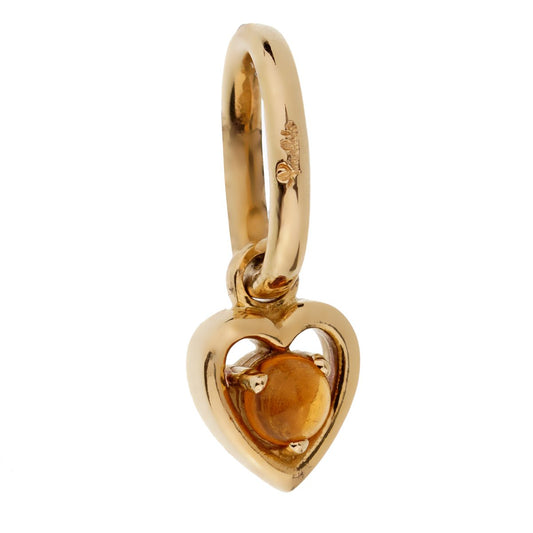 Pomellato Citrine 18k Yellow Gold Heart Charm Pendant
