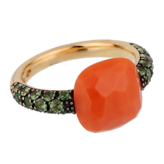 Pomellato Coral Cocktail Rose Gold Ring Sz 5 1/2