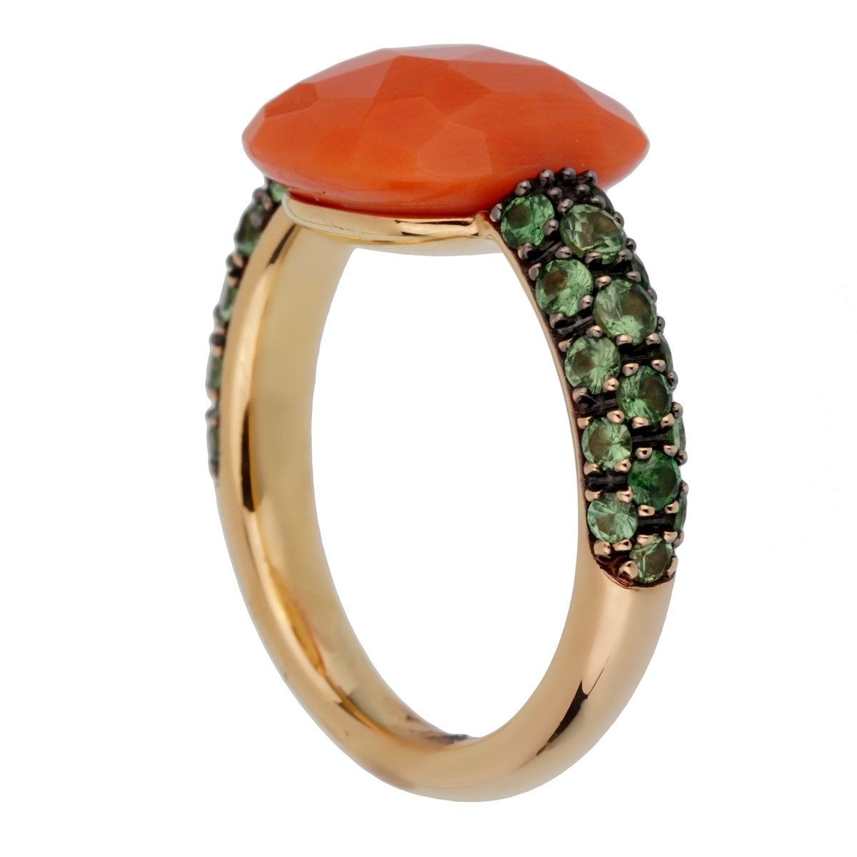 Pomellato Coral Cocktail Rose Gold Ring Sz 5 1/2