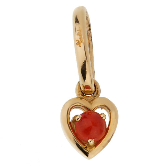 Pomellato Coral 18k Yellow Gold Heart Charm Pendant