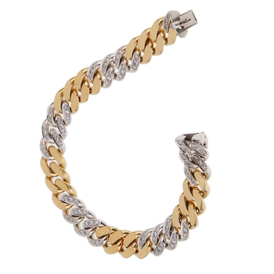 Pomellato Curb Diamond Yellow Gold Bracelet