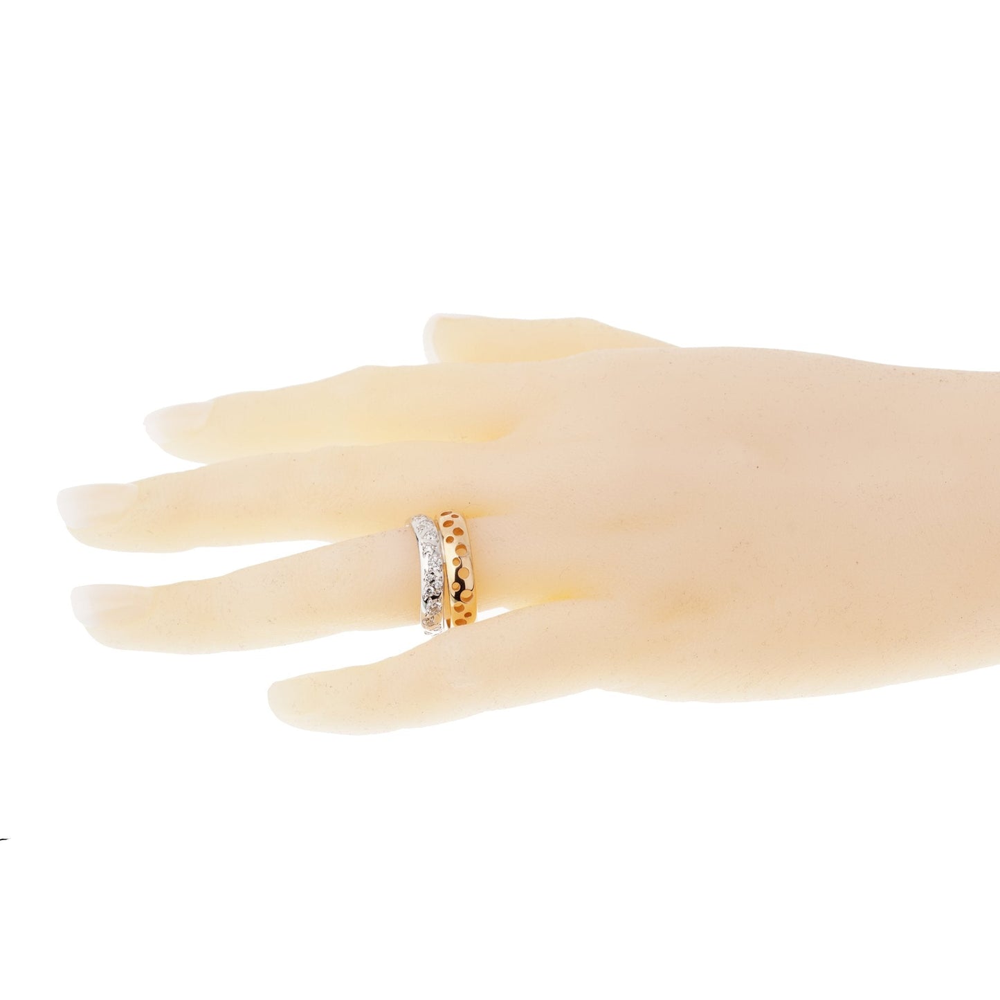 Pomellato 18k Diamond Wave Bubble Rose Gold Band Ring Size 6 1/4