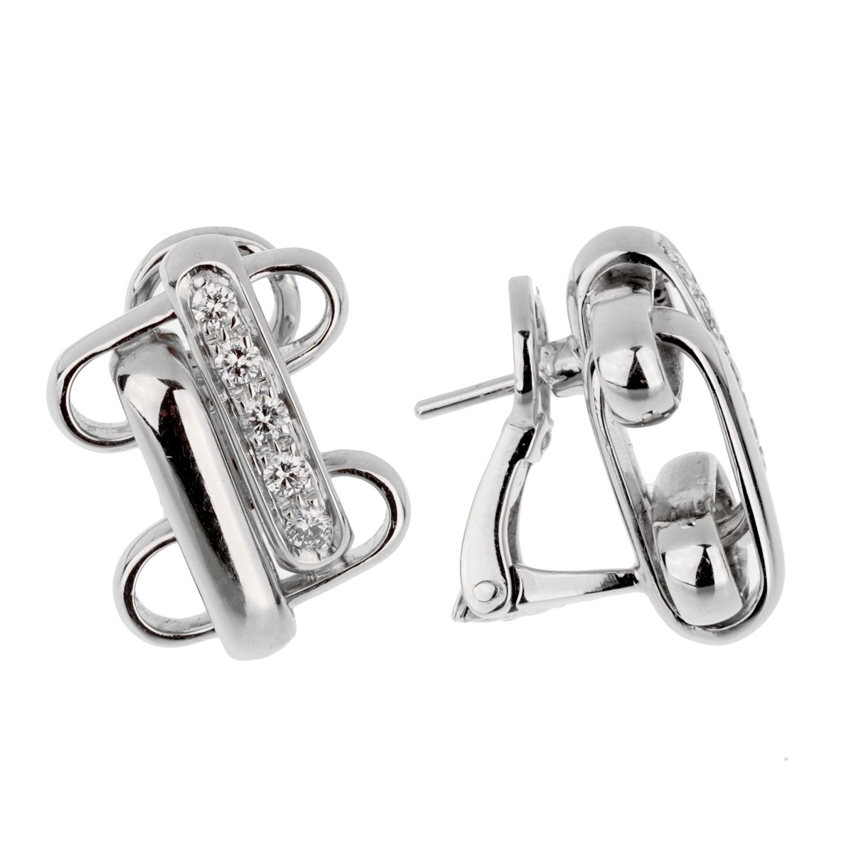 Pomellato 18k Diamond White Gold Earrings