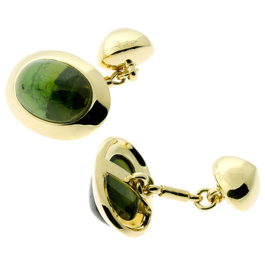 Pomellato Green Tourmaline Gold Cufflinks