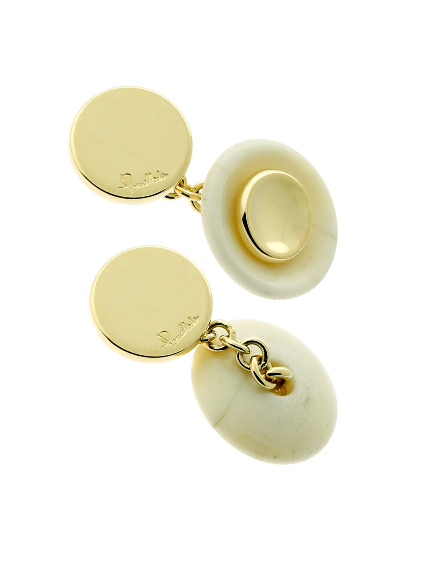 Pomellato Marble 18k Yellow Gold Cufflinks