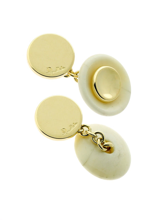 Pomellato Marble 18k Yellow Gold Cufflinks
